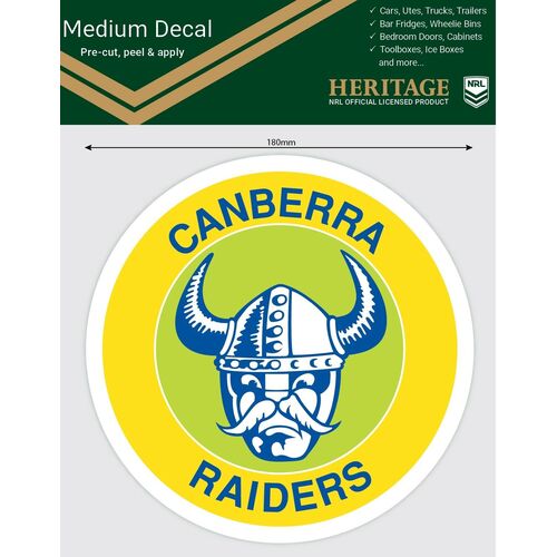 Canberra Raiders Heritage NRL iTag UV Car Medium Decal Sticker 