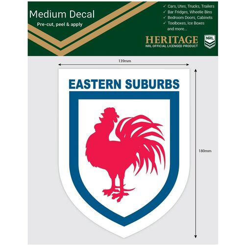 Sydney Roosters Heritage NRL iTag UV Car Medium Decal Sticker 