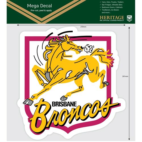 Brisbane Broncos Heritage NRL iTag UV Car Mega Large Decal Sticker 