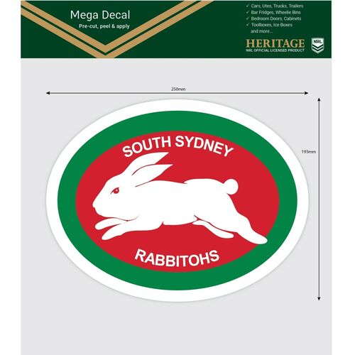 South Sydney Rabbitohs Heritage NRL iTag UV Car Mega Large Decal Sticker 