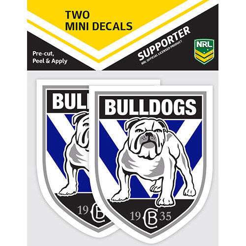 Official Canterbury Bulldogs NRL iTag UV Car Team Logo Mini Decal Sticker 2 Pack