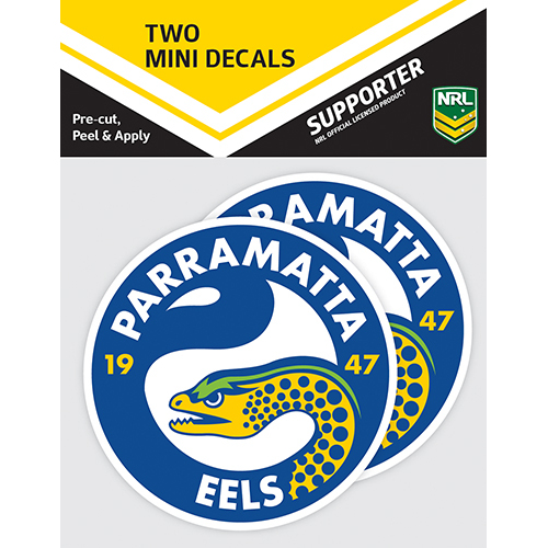 Parramatta Eels Official NRL iTag UV Car Team Logo Mini Decal Sticker (2 Pack)