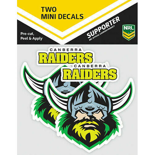 Canberra Raiders Official NRL iTag UV Car Team Logo Mini Decal Sticker (2 Pack)