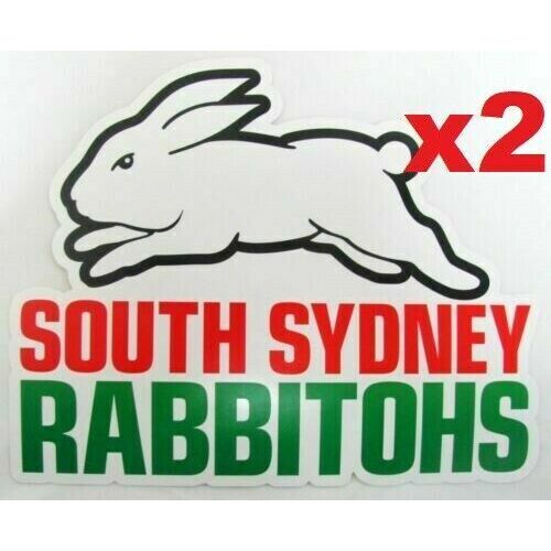 South Sydney Rabbitohs NRL UV Car Team Logo Mini Decal Sticker (2 Pack)