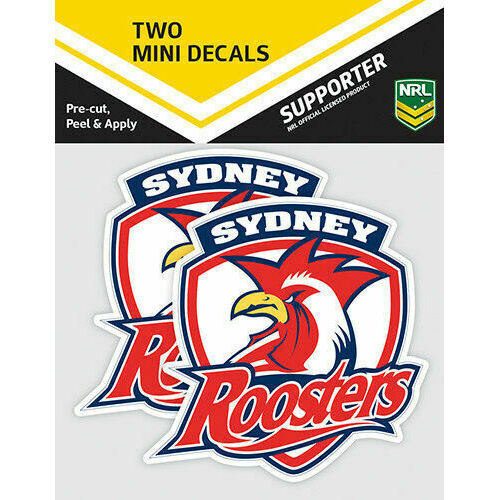 Sydney Roosters Official NRL iTag UV Car Team Logo Mini Decal Sticker (2 Pack)