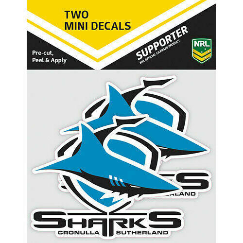 Cronulla Sharks Official NRL iTag UV Car Team Logo Mini Decal Sticker (2 Pack)