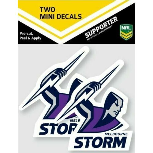 Official Melbourne Storm NRL iTag UV Car Team Logo Mini Decal Sticker (2 Pack)