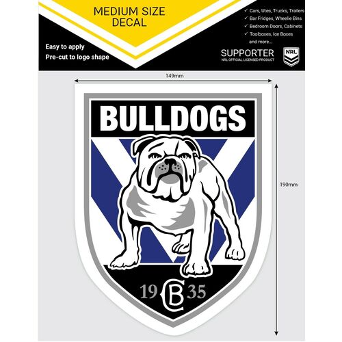 Canterbury Bulldogs Official NRL iTag UV Car Medium Decal Sticker