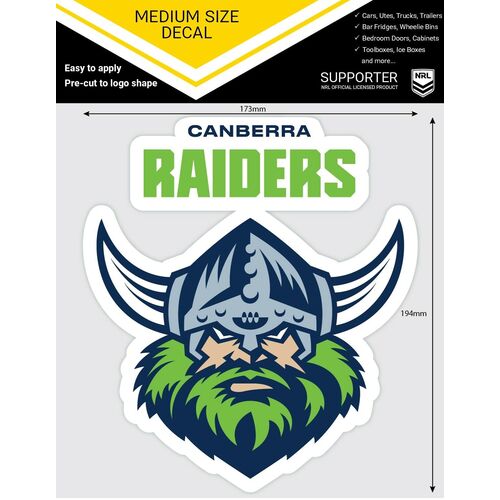 Canberra Raiders Official NRL iTag UV Car Medium Decal Sticker
