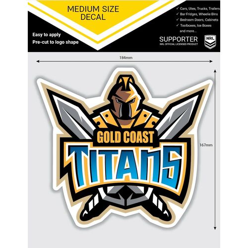 Gold Coast Titans Official NRL iTag UV Car Medium Decal Sticker