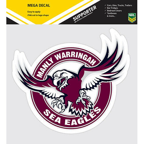Manly Sea Eagles Official NRL iTag UV Car Mega Large Decal Sticker (24 cm)