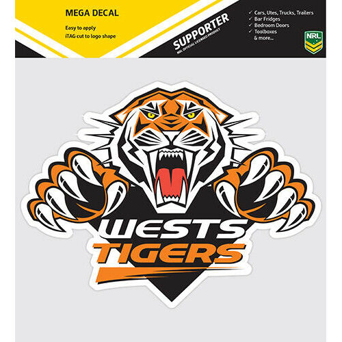 Wests Tigers Official  NRL iTag UV Car Mega Large Decal Sticker (24 cm)