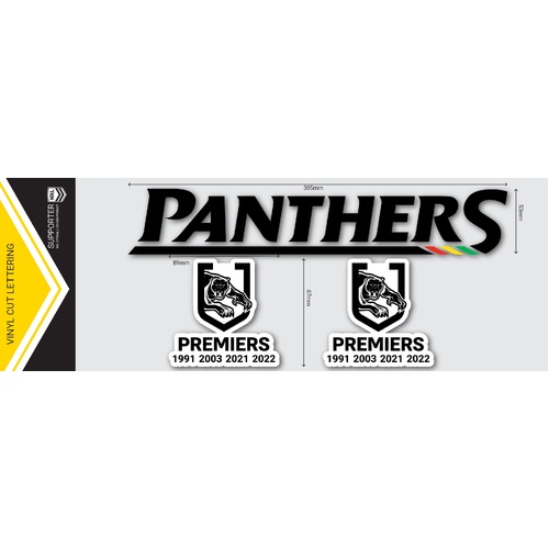 Penrith Panthers NRL 2022 Premiers iTag Lettering Decal Sticker + 2 Mini *IN STOCK*