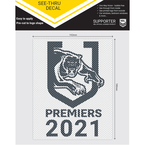 Penrith Panthers NRL 2021 Premiers iTag See Thru Decal Sticker! 
