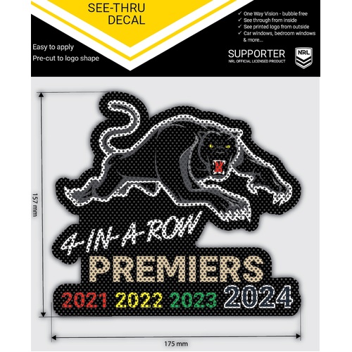 Penrith Panthers NRL 2024 Premiers iTag Car See-Thru Decal!