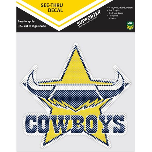 Official North Queensland Cowboys NRL iTag UV Car See Thru Window Decal Sticker