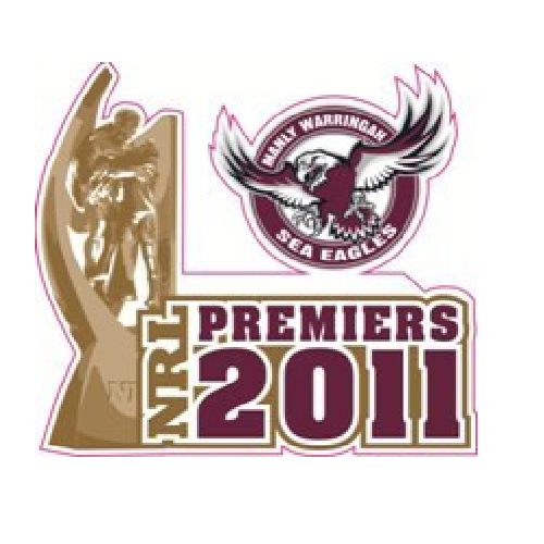 Manly Sea Eagles Premiers 2011 NRL iTag Car See Thru Window Decal Sticker