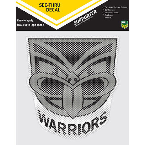 Official New Zealand Warriors NRL iTag UV Car See Thru Logo Window Decal Sticker