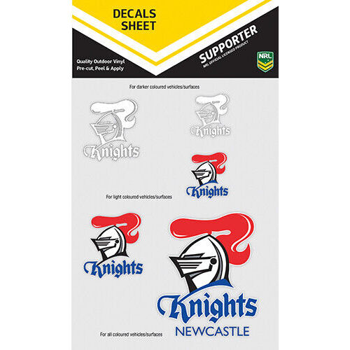 Official NRL Newcastle Knights iTag UV Car Bumper Decal Sticker Sheet (5 Pack)