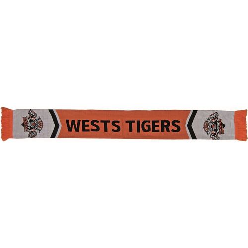 Wests Tigers NRL 2018 Cleave Reversible Jacquard Scarf with tassels!