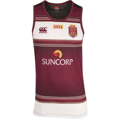 Queensland Maroons State Of Origin NRL CCC Players Pro Singlet Black Back XS! 6