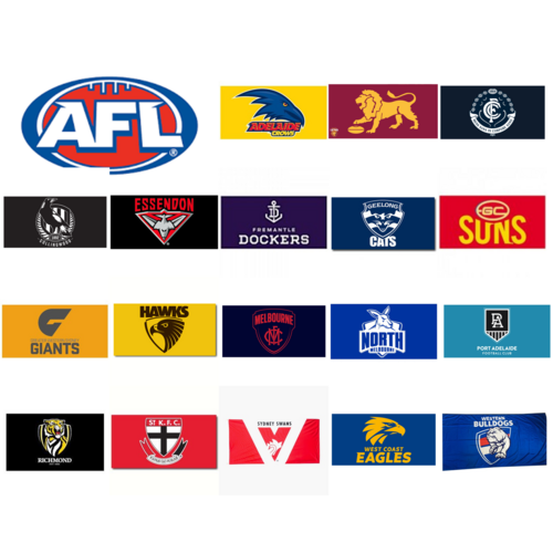AFL Premium Highest Quality Flag Pole Flags 90cm x 180cm! All Teams Available!