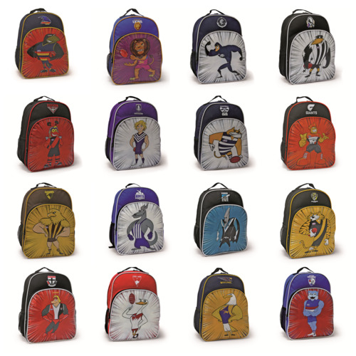 AFL Kids Mascot Backpack Back Pack School Sports Travel Bag! All Teams Available