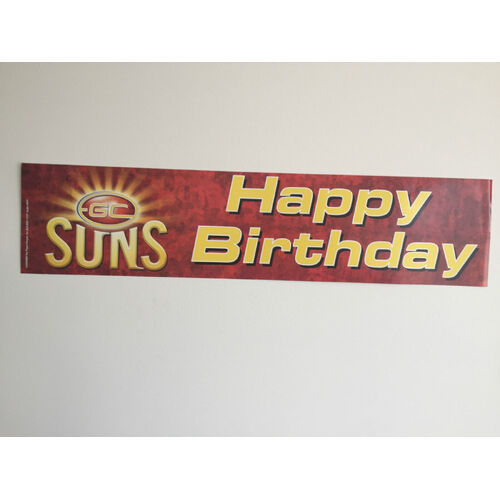 Official AFL Gold Coast Suns Happy Birthday Banner Poster