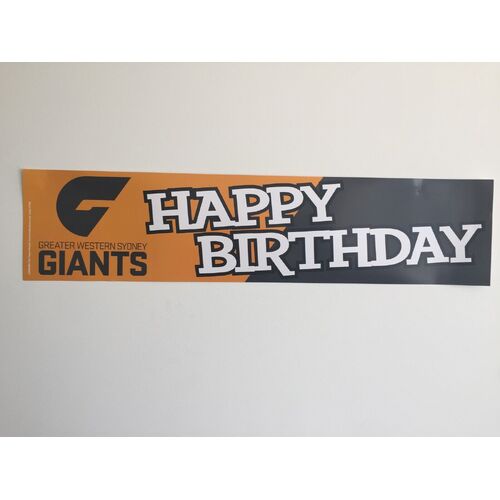 Official AFL Greater Western Sydney GWS Giants Happy Birthday Banner Poster