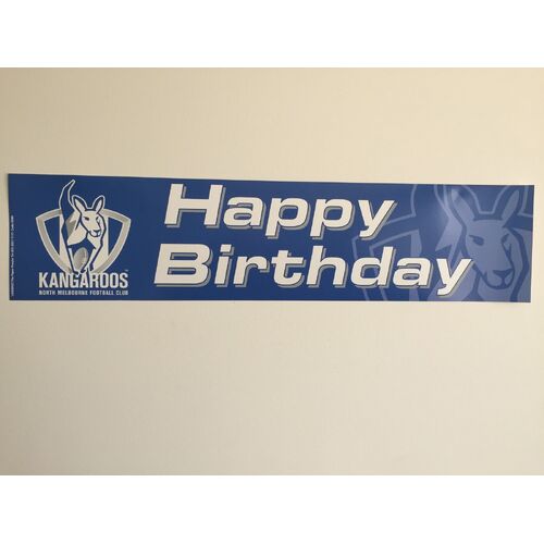 Official AFL North Melbourne Kangaroos Happy Birthday Banner Poster Style 1