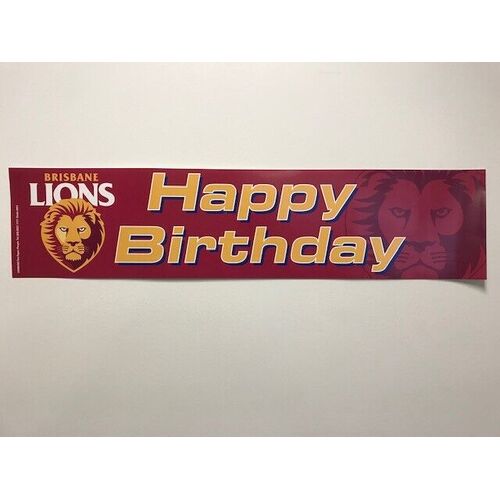 Official AFL Brisbane Lions Happy Birthday Banner Poster