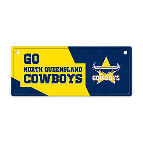 Official NRL North Queensland Cowboys Metal Tin Number Licence Plate Sign