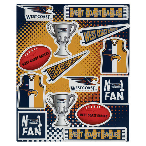 Official AFL West Coast Eagles Magnet Sheet (13 Magnets Set)