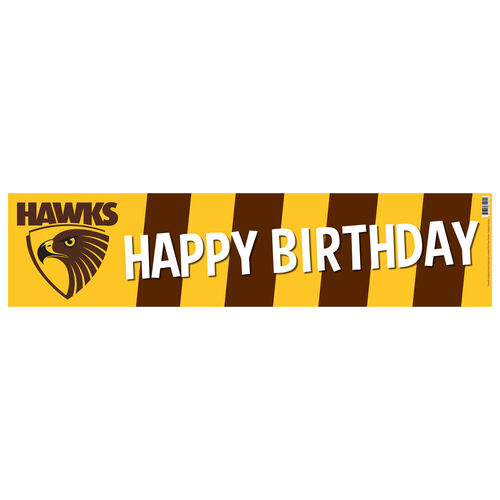 Official AFL Hawthorn Hawks Happy Birthday Banner Poster