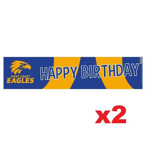 Official AFL West Coast Eagles Happy Birthday Banners Posters Style 2 x 2