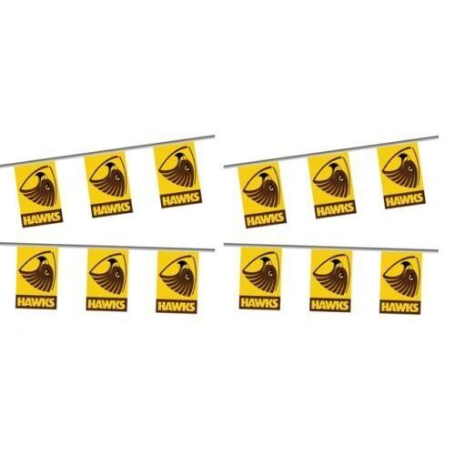 Official AFL Hawthorn Hawks 5m Hanging Flags Bunting Party Decoration Banner