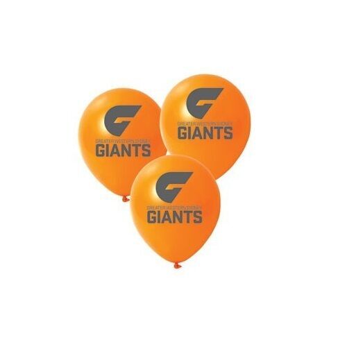 Official AFL GWS Giants Happy Birthday Party Latex Helium Balloons (10 Pack)