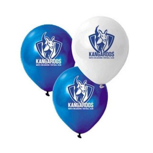 Official AFL North Melbourne Kangaroos Birthday Party Helium Balloons (10 Pack)