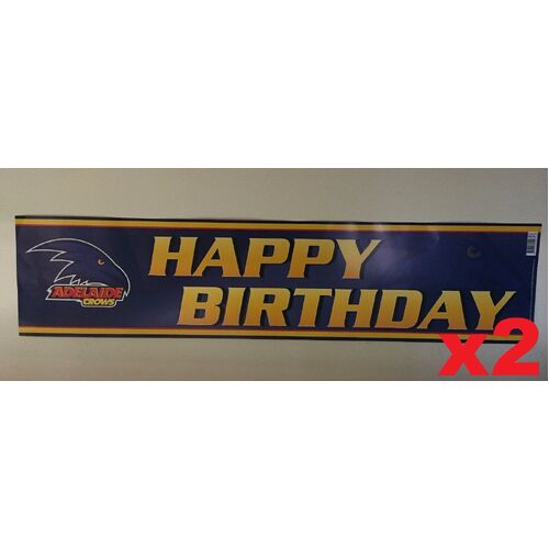Official AFL Adelaide Crows Happy Birthday Banners Posters x 2
