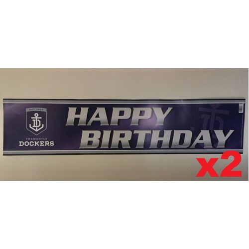 Official AFL Fremantle Dockers Happy Birthday Banners Posters x 2