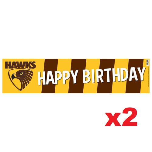 Official AFL Hawthorn Hawks Happy Birthday Banners Posters x 2