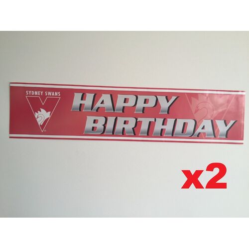 Official AFL Sydney Swans Happy Birthday Banners Posters x 2