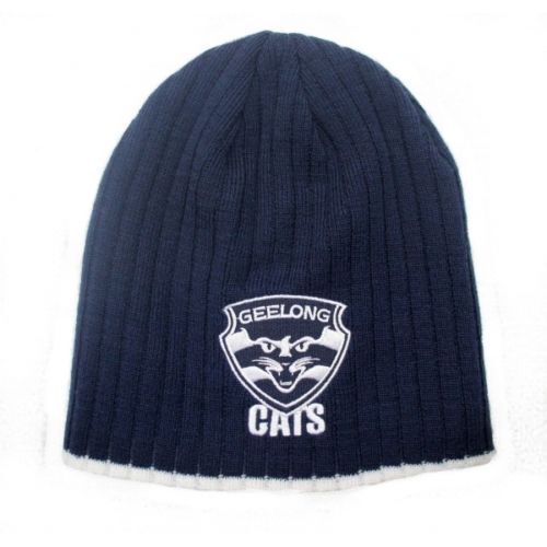 Official AFL Geelong Cats Acrylic Rib Knit Surf Beanie