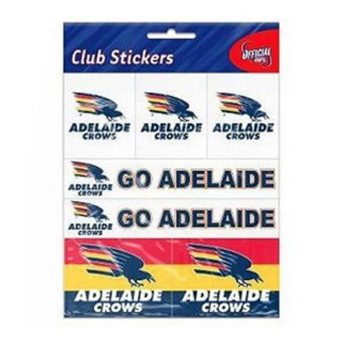 Official AFL Adelaide Crows Club Decal Sticker Sheet Pack