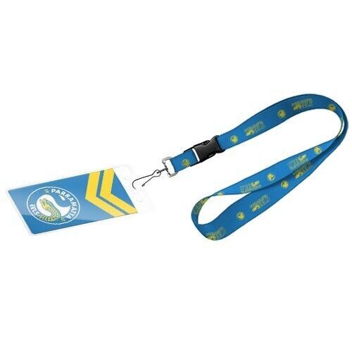 Official NRL Parramatta Eels Keyring Neck Lanyard with Card Pocket Sleeve