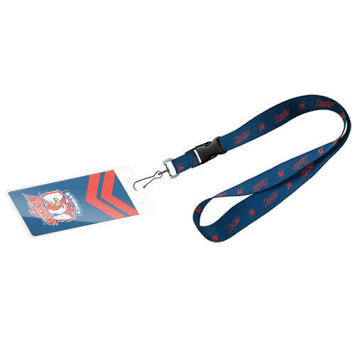Official NRL Sydney Roosters Keyring Neck Lanyard with Card Pocket Sleeve