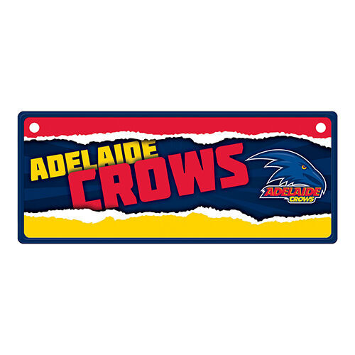Official AFL Adelaide Crows Metal Tin Number Licence Plate Sign Decoration