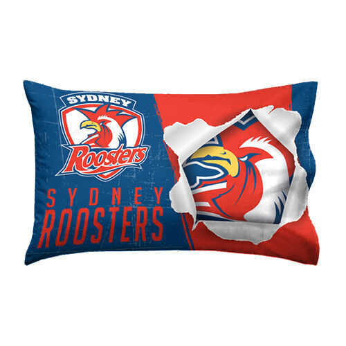 Official NRL Sydney Roosters Bed Single Pillowcase Pillow Case