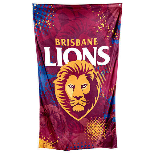 Official AFL Brisbane Lions Wall Cape Banner Flag (90 cm x 150 cm)