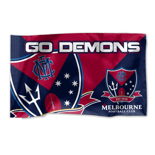 Official AFL Melbourne Demons Game Day Large Flag (NO STICK/FLAG POLE) Style 1